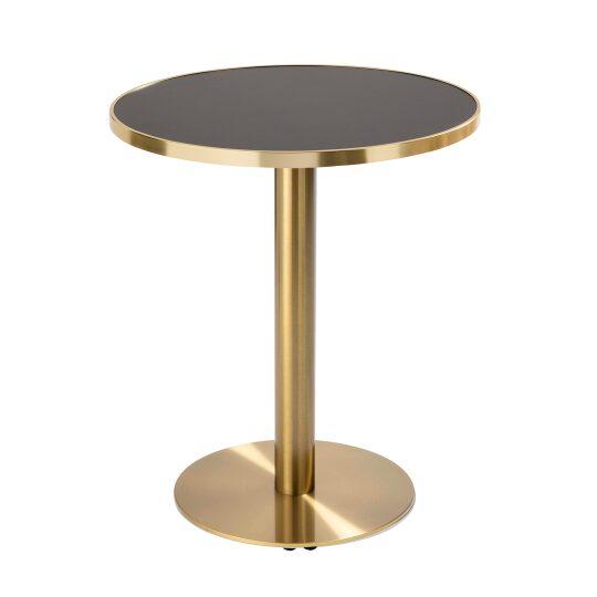 Tavolo da pranzo rotondo Ø 60 cm in multistrato con rivestimento in laminato e bordi in alluminio