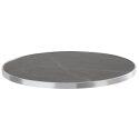 Tavolo da pranzo rotondo Ø 60 cm in multistrato con rivestimento in laminato e bordi in alluminio