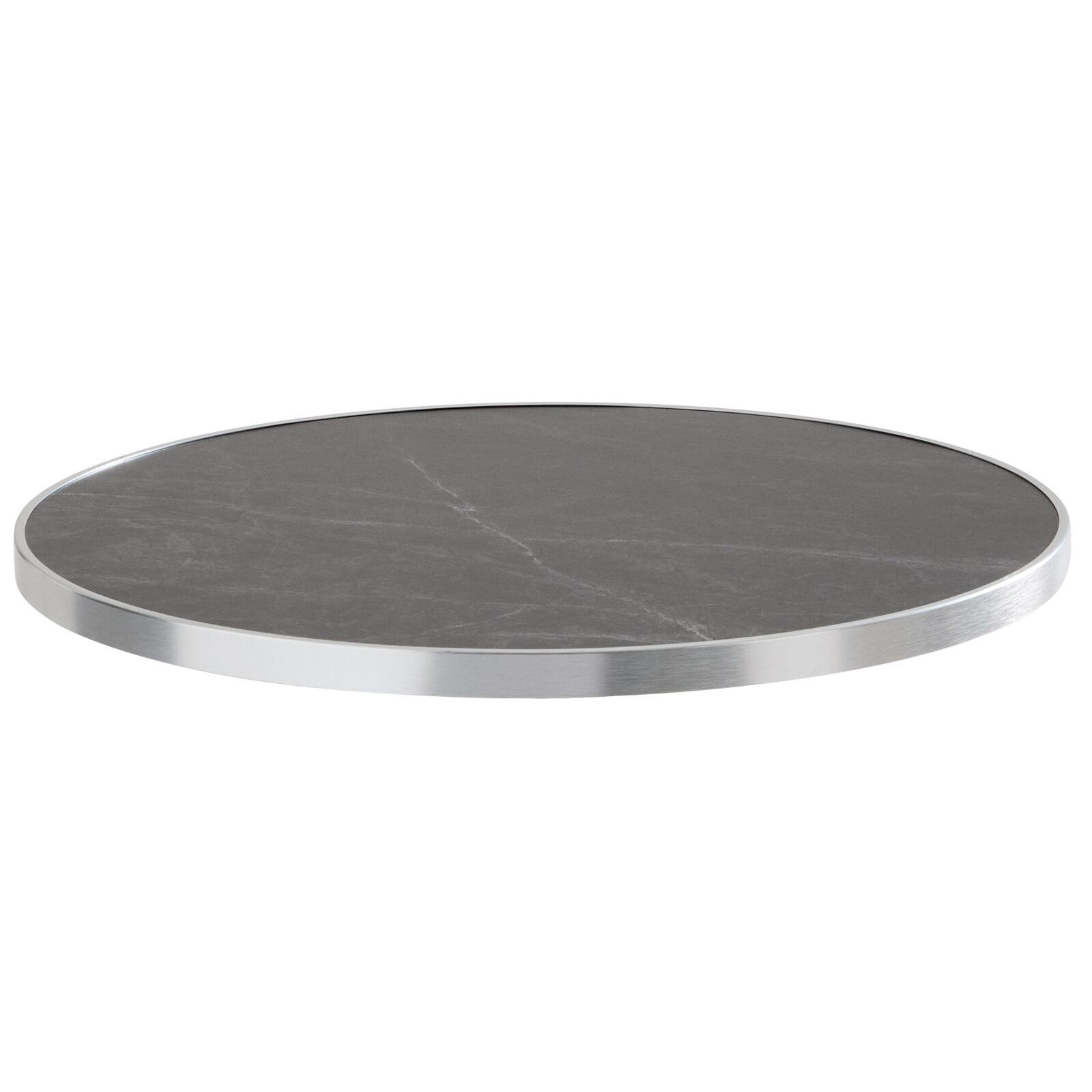 Tavolo da pranzo rotondo Ø 60 cm in multistrato con rivestimento in laminato e bordi in alluminio