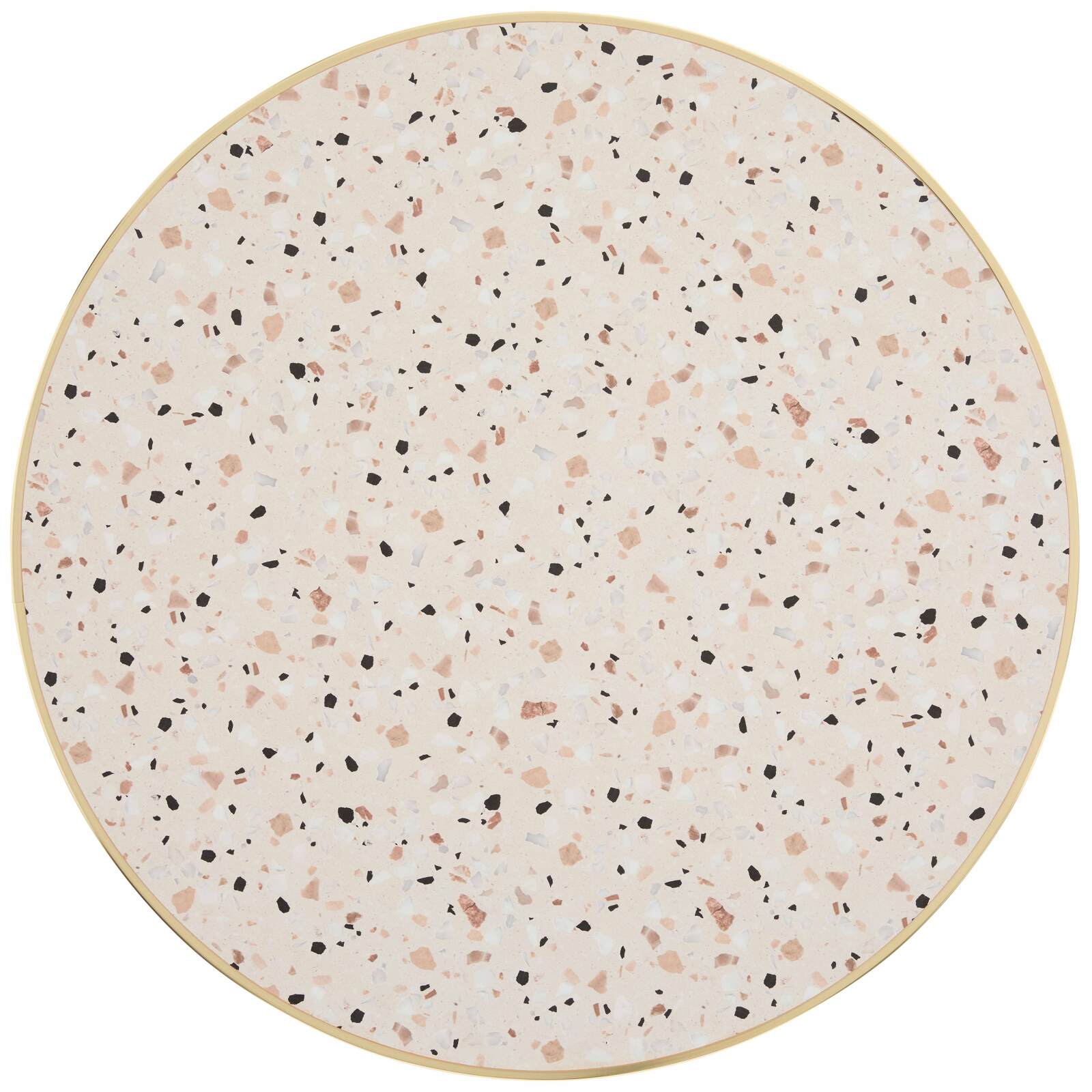 Tavolo da pranzo rotondo Ø 60 cm in multistrato con rivestimento in laminato e bordi in alluminio