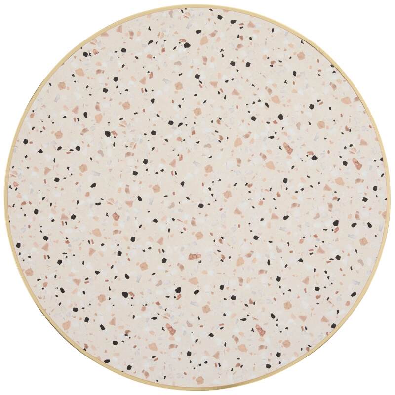 Tavolo da pranzo rotondo Ø 60 cm in multistrato con rivestimento in laminato e bordi in alluminio