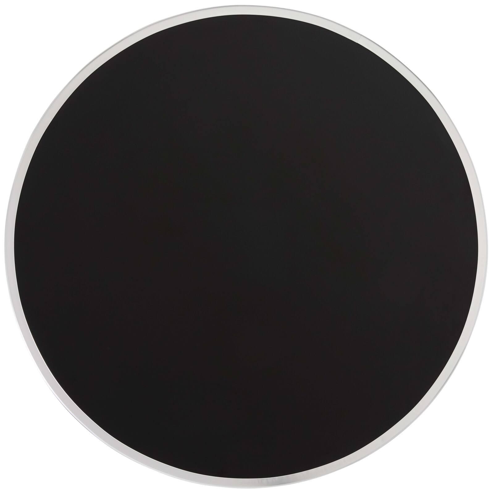 Tavolo da pranzo rotondo Ø 60 cm in multistrato con rivestimento in laminato e bordi in alluminio