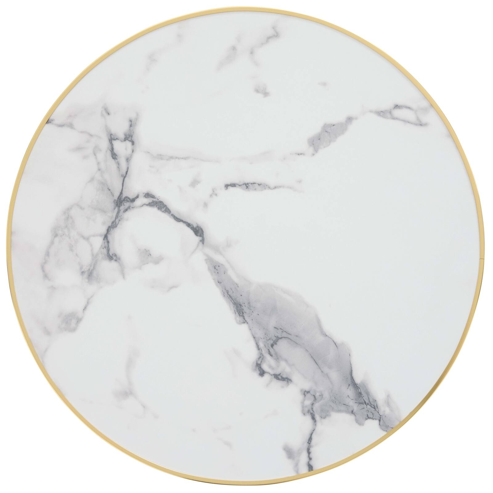 Tavolo da pranzo rotondo Ø 60 cm in multistrato con rivestimento in laminato e bordi in alluminio