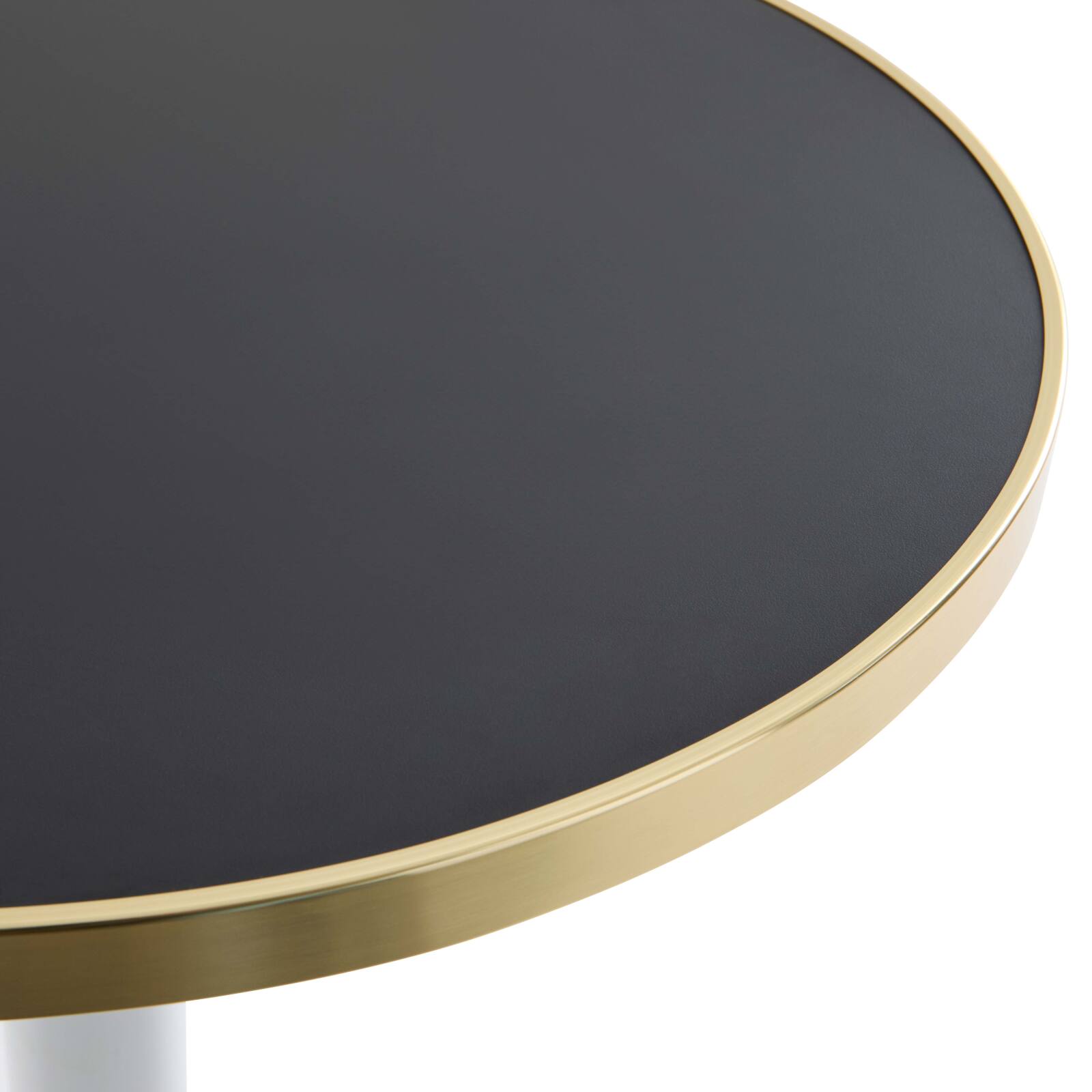 Tavolo da pranzo rotondo Ø 60 cm in multistrato con rivestimento in laminato e bordi in alluminio