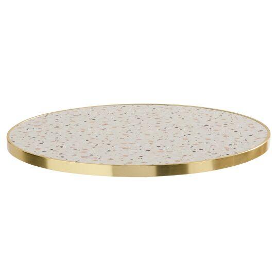 Tavolo da pranzo rotondo Ø 60 cm in multistrato con rivestimento in laminato e bordi in alluminio