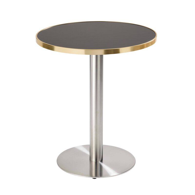 Tavolo da pranzo rotondo Ø 60 cm in multistrato con rivestimento in laminato e bordi in alluminio