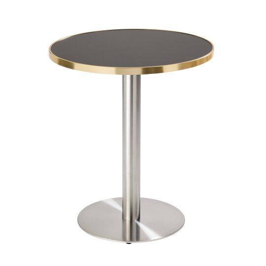 Tavolo da pranzo rotondo Ø 60 cm in multistrato con rivestimento in laminato e bordi in alluminio