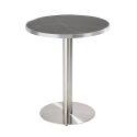Tavolo da pranzo rotondo Ø 60 cm in multistrato con rivestimento in laminato e bordi in alluminio