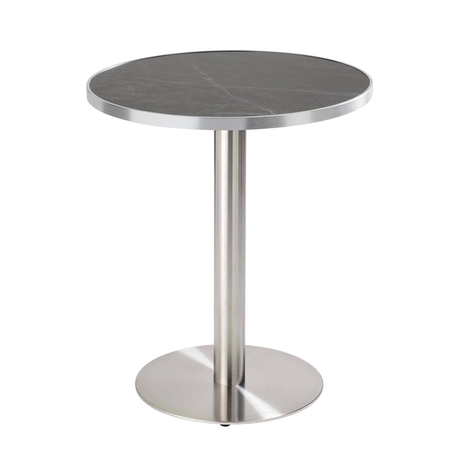 Tavolo da pranzo rotondo Ø 60 cm in multistrato con rivestimento in laminato e bordi in alluminio