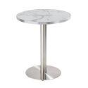 Tavolo da pranzo rotondo Ø 60 cm in multistrato con rivestimento in laminato e bordi in alluminio