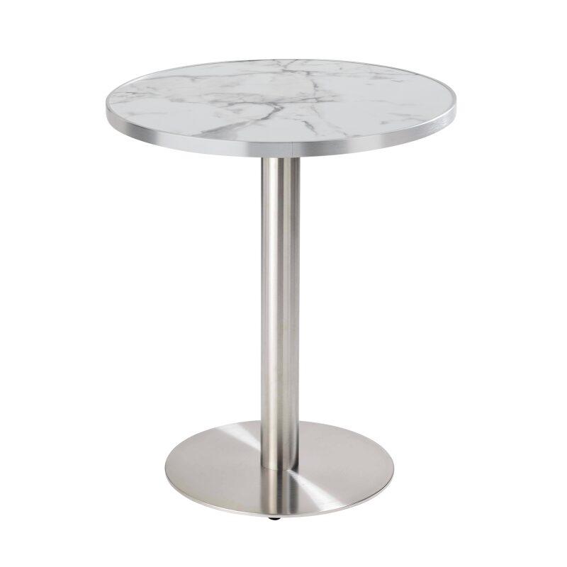 Tavolo da pranzo rotondo Ø 60 cm in multistrato con rivestimento in laminato e bordi in alluminio