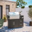 Cucina da esterno in acciaio a 2 elementi con barbecue