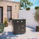 Cucina da esterno in acciaio a 2 elementi con barbecue