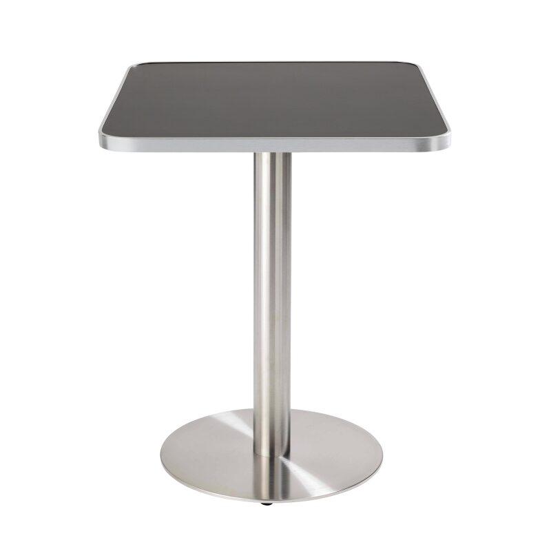 Tavolo da pranzo 60 x 60 cm in multistrato con rivestimento in laminato e bordi in alluminio
