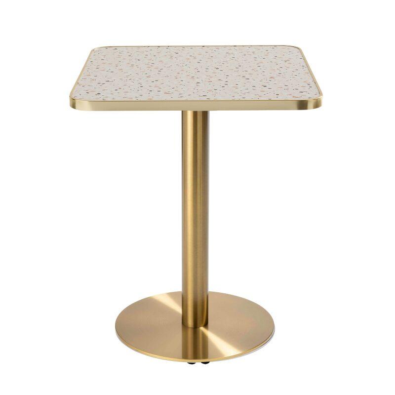Tavolo da pranzo 60 x 60 cm in multistrato con rivestimento in laminato e bordi in alluminio