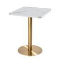 Tavolo da pranzo 60 x 60 cm in multistrato con rivestimento in laminato e bordi in alluminio