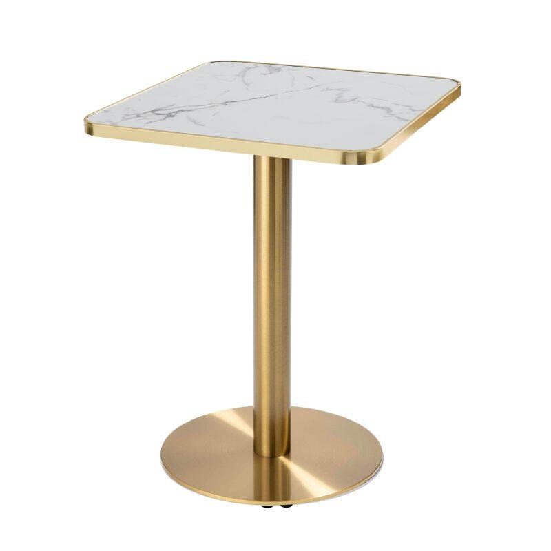 Tavolo da pranzo 60 x 60 cm in multistrato con rivestimento in laminato e bordi in alluminio