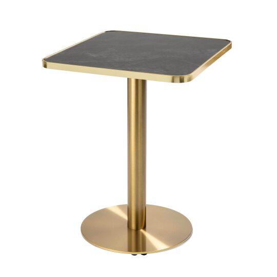 Tavolo da pranzo 60 x 60 cm in multistrato con rivestimento in laminato e bordi in alluminio