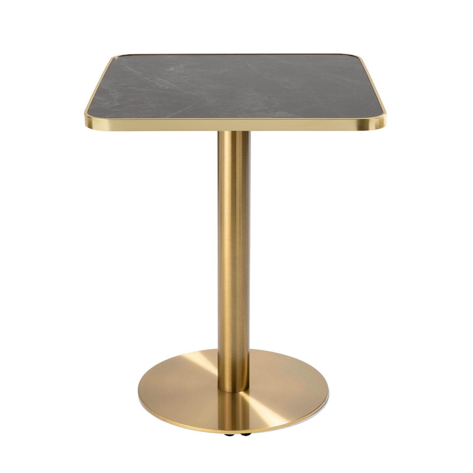 Tavolo da pranzo 60 x 60 cm in multistrato con rivestimento in laminato e bordi in alluminio