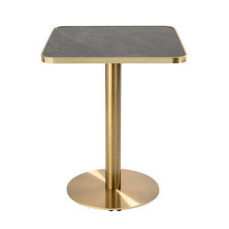 Tavolo da pranzo 60 x 60 cm in multistrato con rivestimento in laminato e bordi in alluminio