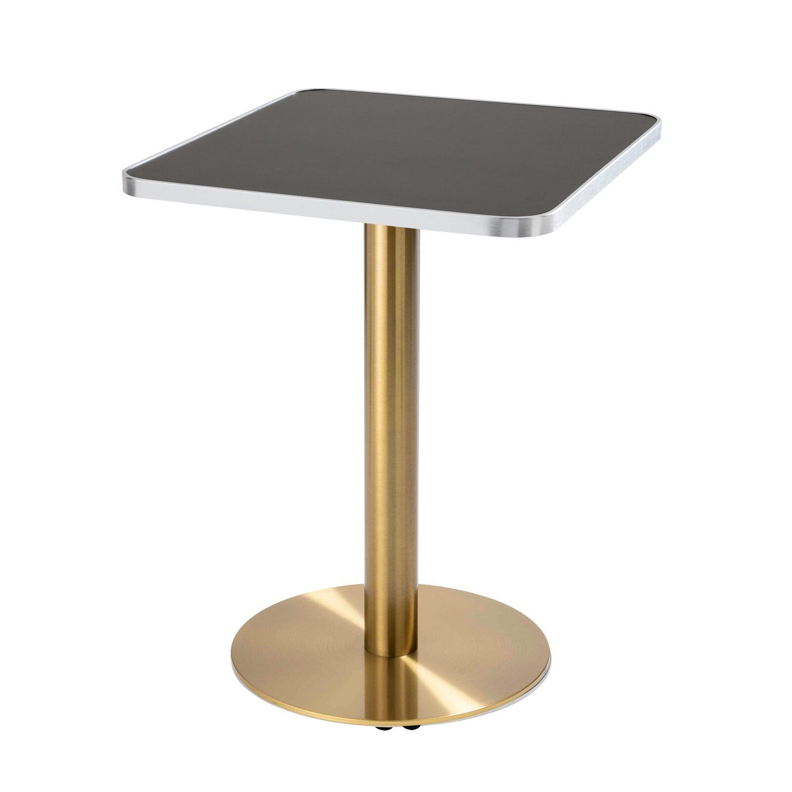 Tavolo da pranzo 60 x 60 cm in multistrato con rivestimento in laminato e bordi in alluminio