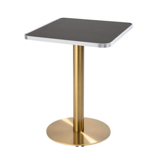 Tavolo da pranzo 60 x 60 cm in multistrato con rivestimento in laminato e bordi in alluminio