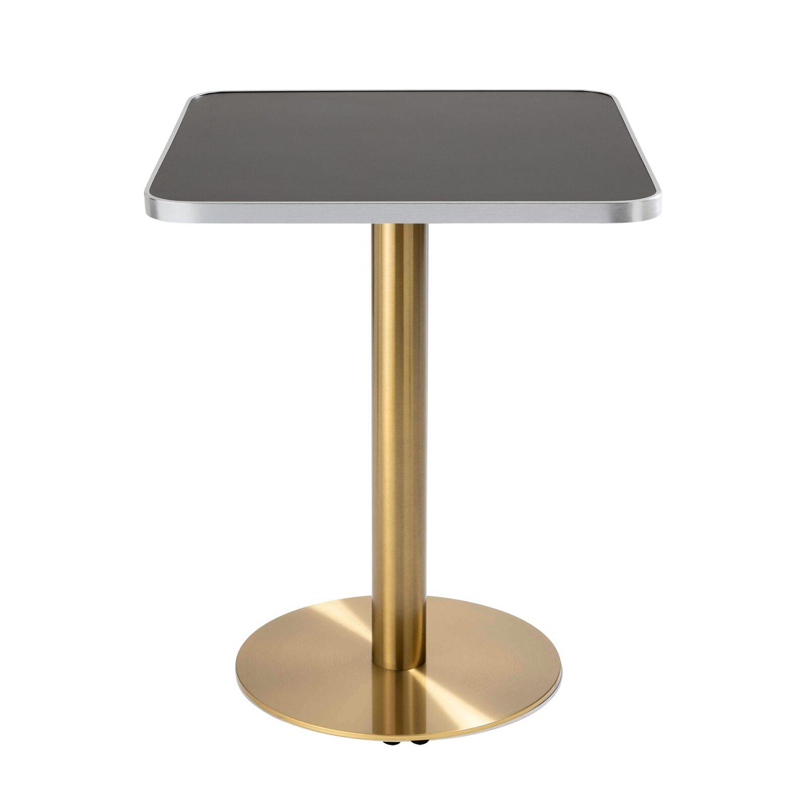 Tavolo da pranzo 60 x 60 cm in multistrato con rivestimento in laminato e bordi in alluminio