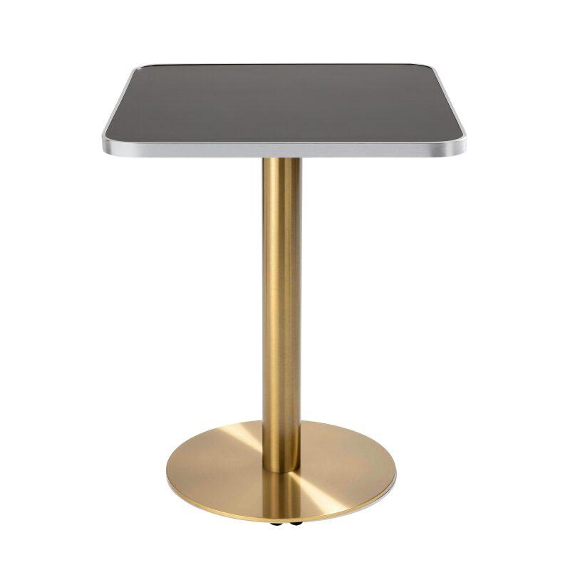 Tavolo da pranzo 60 x 60 cm in multistrato con rivestimento in laminato e bordi in alluminio