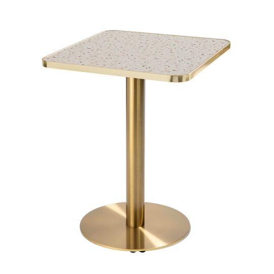 Tavolo in laminato 2 persone con bordi in alluminio 60x60 cm | Oviala