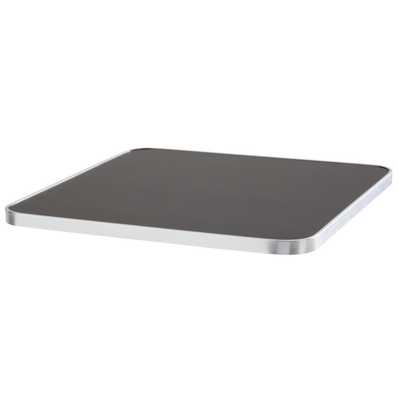 Tavolo da pranzo 60 x 60 cm in multistrato con rivestimento in laminato e bordi in alluminio
