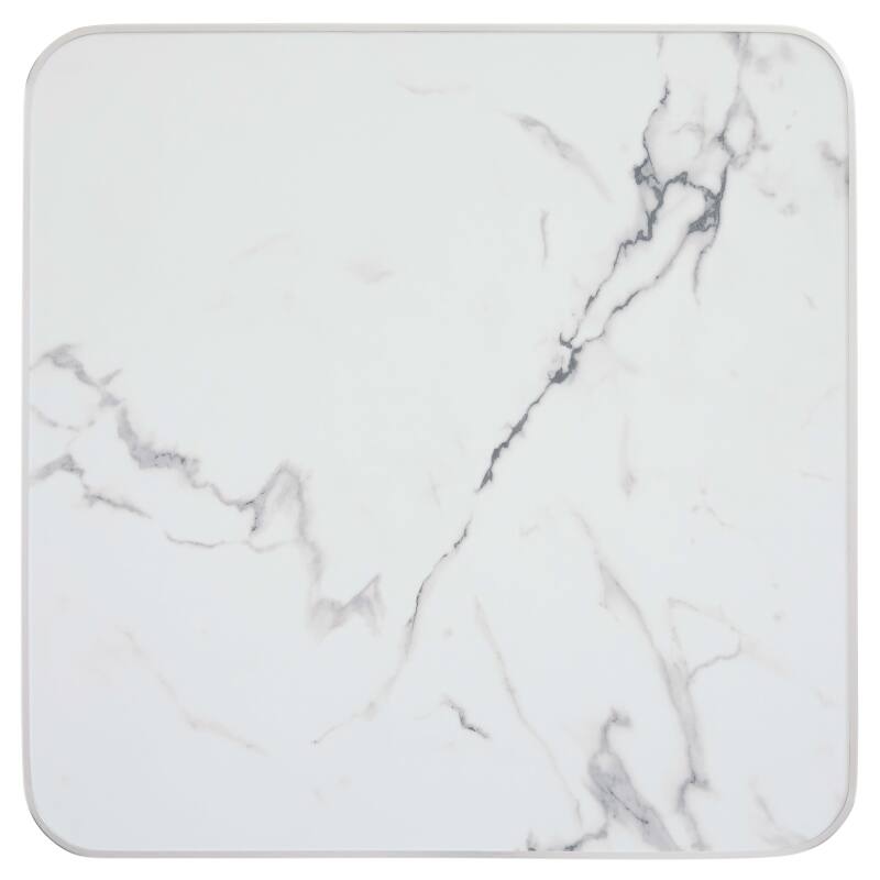 Tavolo da pranzo 60 x 60 cm in multistrato con rivestimento in laminato e bordi in alluminio