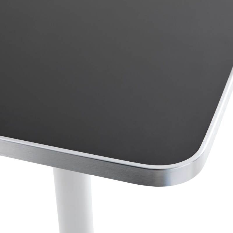 Tavolo da pranzo 60 x 60 cm in multistrato con rivestimento in laminato e bordi in alluminio