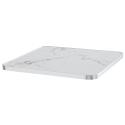 Tavolo da pranzo 60 x 60 cm in multistrato con rivestimento in laminato e bordi in alluminio