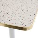 Tavolo da pranzo 60 x 60 cm in multistrato con rivestimento in laminato e bordi in alluminio