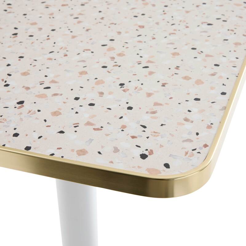 Tavolo da pranzo 60 x 60 cm in multistrato con rivestimento in laminato e bordi in alluminio