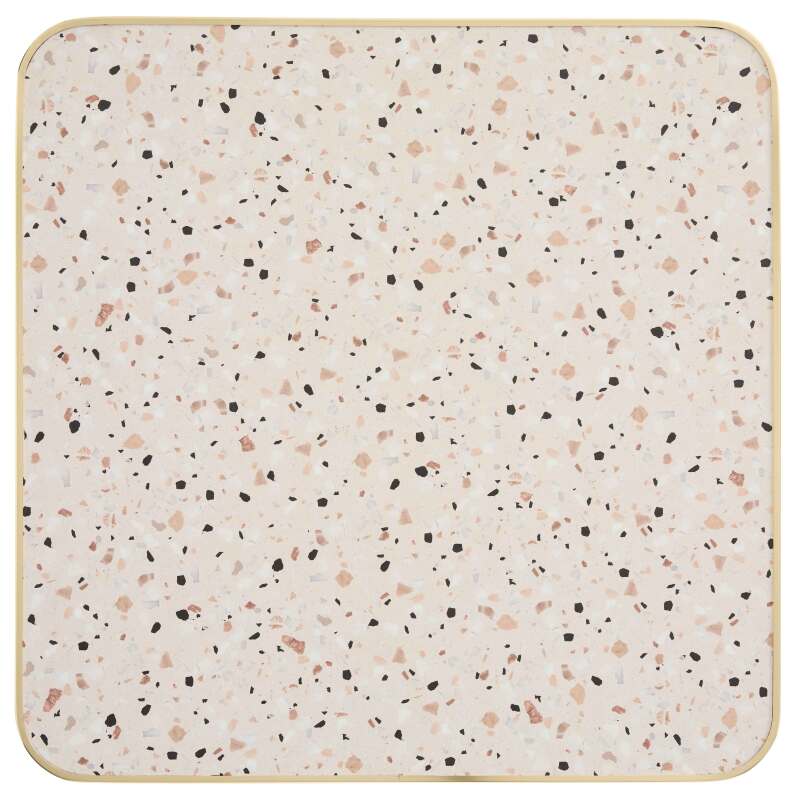 Tavolo da pranzo 60 x 60 cm in multistrato con rivestimento in laminato e bordi in alluminio