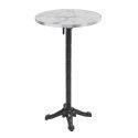 Tavolo alto basculante Ø 60 cm in multistrato con rivestimento in laminato e bordi in alluminio