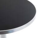 Tavolo alto basculante Ø 60 cm in multistrato con rivestimento in laminato e bordi in alluminio