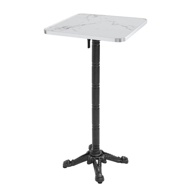 Tavolo alto ribaltabile 60 x 60 cm in multistrato con rivestimento in laminato e bordi in alluminio