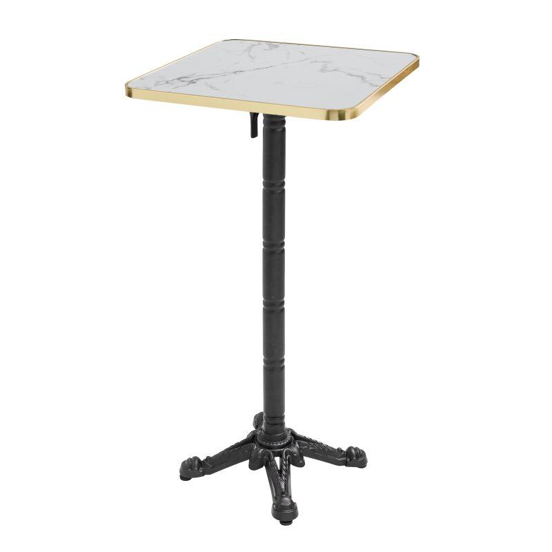 Tavolo alto ribaltabile 60 x 60 cm in multistrato con rivestimento in laminato e bordi in alluminio