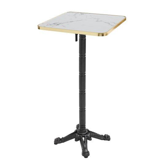 Tavolo alto ribaltabile 60 x 60 cm in multistrato con rivestimento in laminato e bordi in alluminio