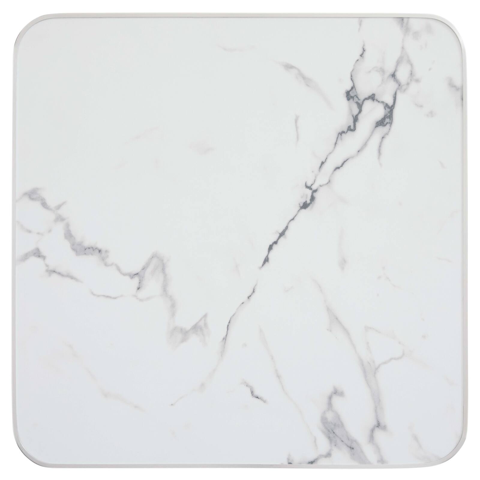 Tavolo alto ribaltabile 60 x 60 cm in multistrato con rivestimento in laminato e bordi in alluminio