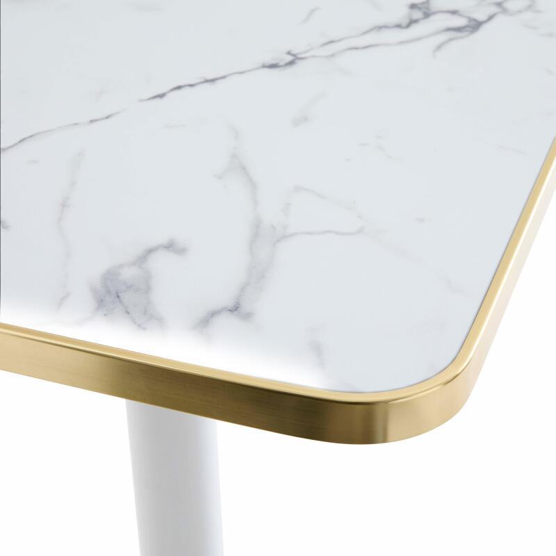 Tavolo alto ribaltabile 60 x 60 cm in multistrato con rivestimento in laminato e bordi in alluminio (4/7)