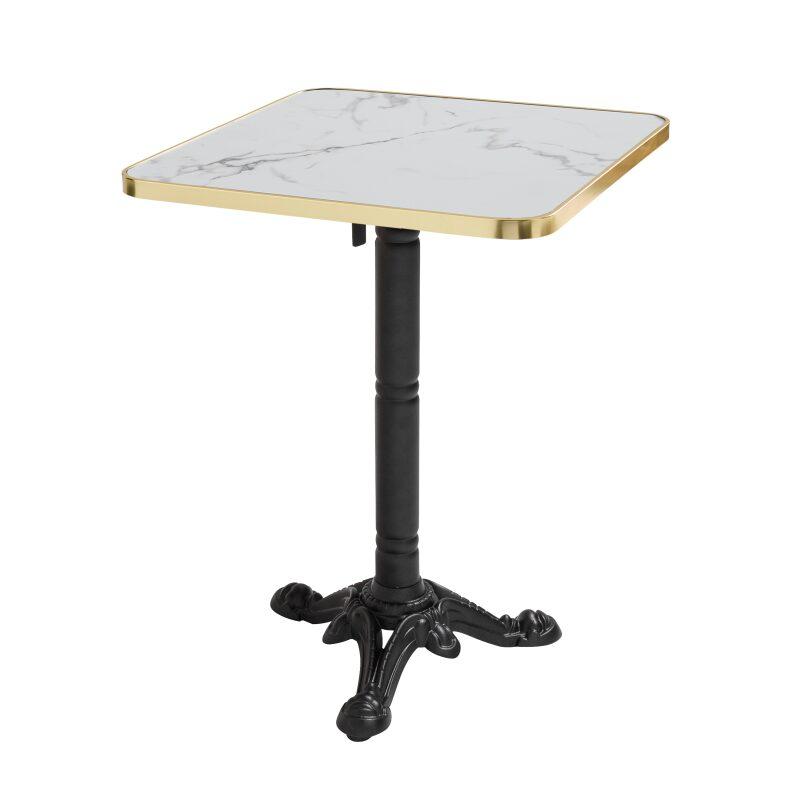 Tavolo da pranzo inclinabile 60 x 60 cm realizzato in multistrato con rivestimento in laminato e bordi in alluminio