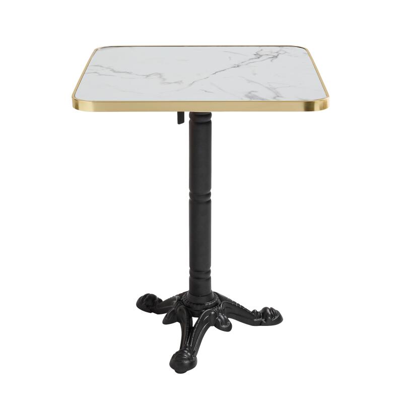 Tavolo da pranzo inclinabile 60 x 60 cm realizzato in multistrato con rivestimento in laminato e bordi in alluminio