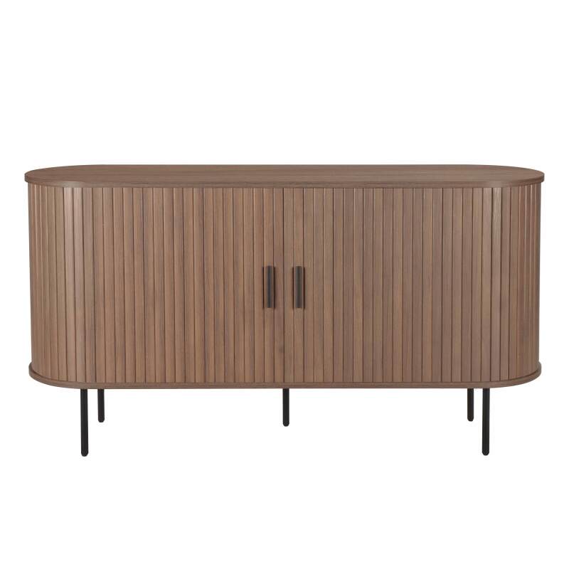 Buffet a 2 ante in MDF con melaminico e decoro acciaio 140 cm (2/6)