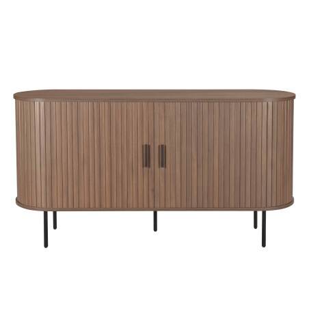 Buffet a 2 ante in MDF con melaminico e decoro acciaio 140 cm (2/6)