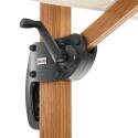 Ombrellone da giardino a braccio a 3 teste (4,5 x 2,65 m) con palo girevole a 360° in effetto legno e copertura protettiva
