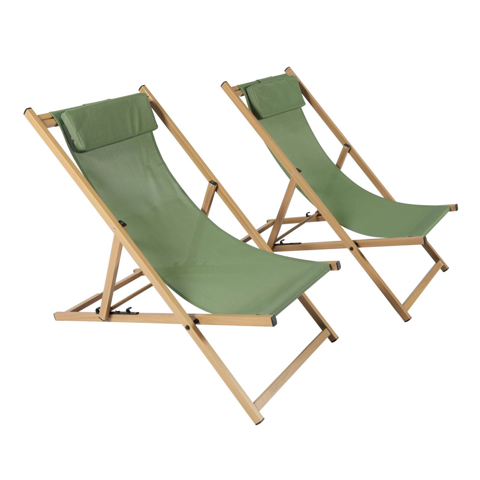 Set di 2 sedie a sdraio in alluminio, inclinabili in 4 posizioni