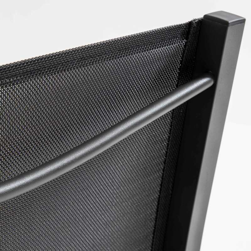 Tavolo da giardino rettangolare 182 x 90 cm e 8 sedie in alluminio con piano in vetro di sicurezza